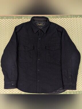 Buck Mason Wool Blend Quilt Lined CPO Shirt Men's Size Large *See Measurements*